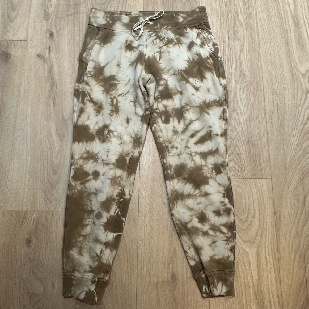 Lululemon Warm Down Jogger in Earth Dye Sand Tie Dye Sweatpants Sz 10 Align
